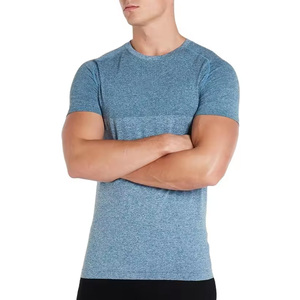 Camiseta ajustada de cuello redondo, camiseta de algodón para hombre, ropa deportiva, camiseta con MOQ bajo - Product Image 6