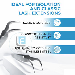 Pince à épiler pour extensions de cils en acier inoxydable, design personnalisé, robuste, réutilisable, durable, haute qualité, faible MOQ - Product Image 5