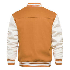 <b>Mens</b> Jackets Classic varsity jacket with ribbed cuffs striped collar and bold design for a sporty casual and timeless streetwear - Product Image 1