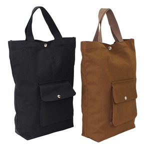 Sac à la mode avec poche à rabat avant avec poignée en toile de coton fermeture à bouton-poussoir 12 Oz sac de créateur en toile teint pour hommes - Product Image 2