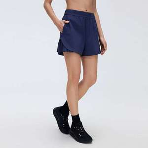 Custom Lulu Janya Women's High Waist Sporty Athletic Running Gym Shorts Breathable Quick Dry Elastic Waist Loose Fit Solid - Product Image 5