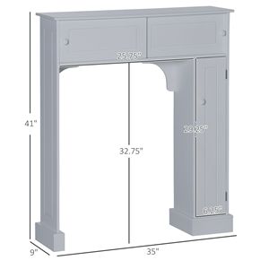 Mobiletto portaoggetti regolabile da posizionare sopra il WC con scaffale, scaffali autoportanti per il bagno - Product Image 3