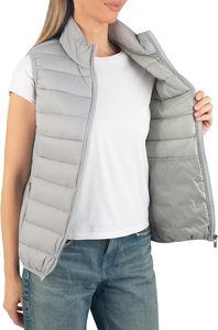 Gilet matelassé léger et respirant pour femme, sans manches, col montant, décontracté, personnalisable avec logo, fabrication OEM - Product Image 3