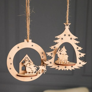 Personalized Wooden Reindeer Christmas Ornament Custom Name Decor <b>Red</b> <b>Glitter</b> Nose - Product Image 6