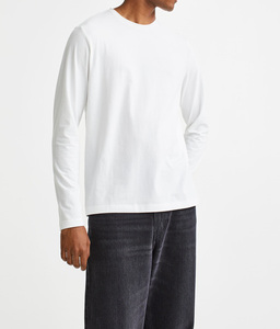 T-shirt homme à manches longues 100% coton, coupe oversize, grammage lourd 350 GSM, gris uni, respirant, épaules tombantes, style streetwear - Product Image 6