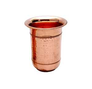 Verre à eau en cuivre pur martelé, écologique, pour Moscow Mule, avec paille, vaisselle ayurvédique pour boissons santé - Product Image 4