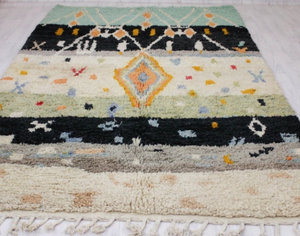 Alfombra Persa Anudada a Mano, Multicolor, de Lana, con Flecos, Geométrica, Antideslizante, Ecológica, Resistente al Fuego, para Sala de Estar - Product Image 2