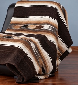 Couverture en laine d'alpaga à motifs géométriques péruviens - Product Image 1