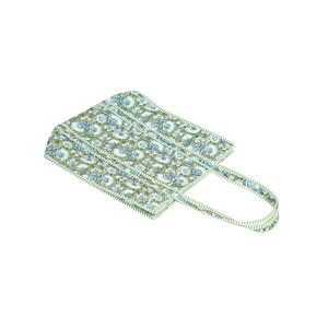 Bolsa de Mano de Algodón con Estampado Floral Mughal Multicolor, Bolso de Hombro Reversible Acolchado, Reutilizable para Compras, para Mujer, Verano - Product Image 5