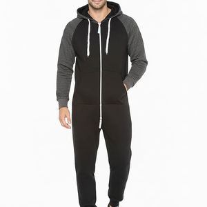 New Fashion Adult Mens Fleece Thermal Plus Size Quick Dry Breathable Plain Casual Hooded <b>Jumpsuit</b> Loungewear <b>Pockets</b> Loose - Product Image 5