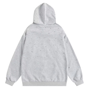 Sudadera con Capucha de Forro Polar con Pedrería Personalizada para Invierno, Fabricada por OEM, Mezcla de Algodón, Estilo Urbano - Product Image 6