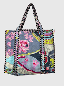 Sac fourre-tout en toile brodée bohème avec motif floral, fermeture ouverte, pour femme, usage quotidien, toutes saisons - Product Image 1