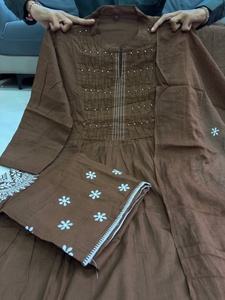 Fully Handwork Neck Suit Sets in Pure Cotton Suit Set Top pent with Dupatta for Office and Traditional Wear - Product Image 6