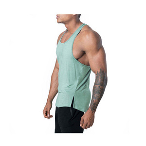 Men Eco-Friendly Tie-Dyed Solid Color Knitted Tank Top O-Neck Casual 100% Cotton Athletic Fit Workout Vest Stretchable - Product Image 6