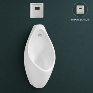 Urinoir mural moderne en céramique EURO sans eau - Écologique et facile à nettoyer pour les lieux publics - Product Image 3