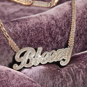 Collar con Colgante de Diamante Moissanite de Plata 925, Chapado en Oro, con Letra Inicial Personalizada, Estilo Hip Hop, para Fiestas, Joyería - Product Image 2