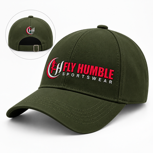 Gorra de Béisbol Blanca Fly Humble Unisex para Adultos, Gorra Deportiva de 6 Paneles con Logotipo Bordado en la Parte Delantera, Gorra de Béisbol Verde Oliva - Product Image 1
