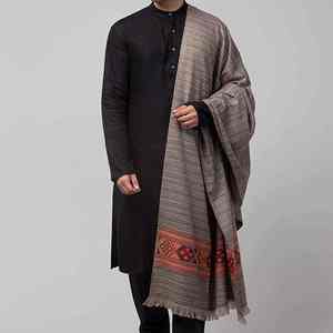 Châle en laine pour homme, vente en gros, haute qualité, laine douce, blanc, style traditionnel, pour l'hiver, châle musulman pour homme, chaud, en pure laine - Product Image 5