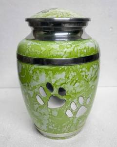 Premium Aluminum Teardrop European Style Pet Cremation <b>Urn</b> for Dog <b>Cat</b> Ashes | Floral Paw Print Memorial <b>Urn</b> | Pet Funeral <b>Urn</b> - Product Image 3