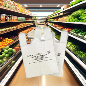 Sacs de courses en polybutylène téréphtalate (PBAT) à découpe en W, impression flexographique, thermoscellables, emballage PE biodégradable et compostable, Haryana, commandes personnalisées acceptées - Product Image 4