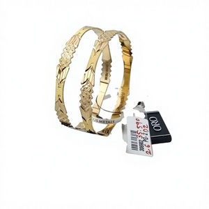 22K Solid Gold <b>Bangle</b> <b>Bracelet</b> For Women Genuine Yellow Gold Handcrafted Traditional Indian Jewelry Set Pair Elegant Gift - Product Image 2