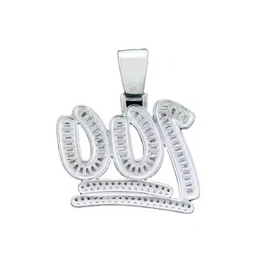 Personalized Custom Jewelry New Iced Out Custom Bling Number Name <b>Pendant</b> <b>Silver</b> Bling Hip Hop Custom <b>Initial</b> Number <b>Pendant</b> - Product Image 3