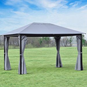 10ft X 13ft Gray As Patio Gazebo Durable Canopy & Pergola for Outdoor Entertaining - Product Image 5