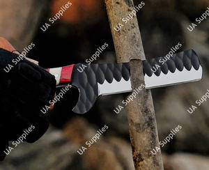 Couteau de chasse et de camping Western Cowboy en acier inoxydable forgé à la main, motif drapeau américain, lame droite de 4 pouces, OEM - Product Image 5