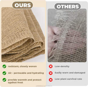Rouleau de toile de jute 100% naturelle 40 po x 50 pi, rouleau de toile de jute 10 oz - Toile de jute pour jardin, protection des arbres et des plantes en hiver - Product Image 2