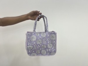 Cotton Floral <b>Tote</b> Bag Women's Summer Autumn Zipper Quilted Shoulder Bag Mini Size Washable Spacious Handbag Customized Color - Product Image 5