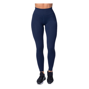 Leggings de yoga noirs taille haute avec coutures contrastées, longueur intégrale, taille élastique, extensibles dans les quatre sens (Spandex/Nylon), séchage rapide, sans coutures - Product Image 5