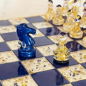 Luxury Resin <b>Chess</b> <b>Set</b> With Board And Resin Pieces Artistic Decorative Game Board For Home Interior Design - Product Image 1