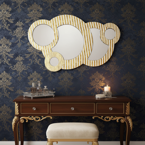 Resin Wall <b>Mirror</b> 40.5" x 22.5" <b>Large</b> Decorative <b>Mirror</b> for Living Room Bedroom Bathroom | Elegant Designer <b>Frame</b> Modern Home - Product Image 3