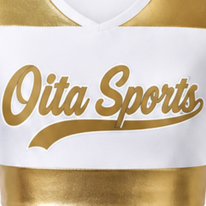 Ensemble d'uniforme de cheerleading sublimé blanc et jaune sans manches, haut court et jupe, tenue de sport pour l'entraînement et la performance - Product Image 5