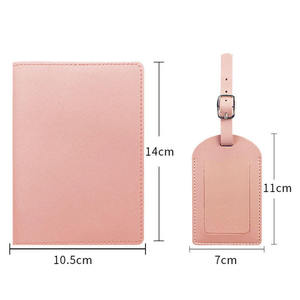 Etiqueta de equipaje de PU personalizada con pulsera, de cuero, con nombre, identificación y patrón único, para pasaportes, de buena calidad. - Product Image 4