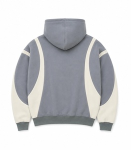 Sweat-shirt à capuche zippé pour homme, coupe oversize, style streetwear, en tissu tricoté, imprimé numérique, respirant, pour l'automne - Product Image 4