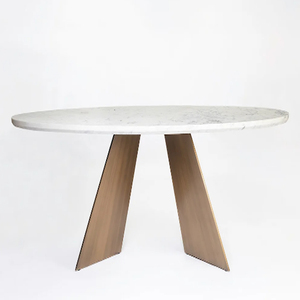 Luxury Dining <b>Table</b> With Marble Top Spacesave Dining <b>Table</b> Oval Top - Product Image 1