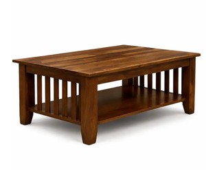 Traditional Slat-Sided Wooden Living Room <b>Table</b> | 2-Tier Rectangular Coffee <b>Table</b> | B2B Wholesale India - Product Image 4
