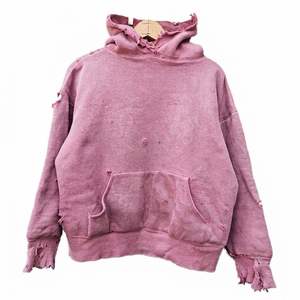 เสื้อฮู้ดดี้สีเทาสไตล์พังก์แบบโอเวอร์ไซส์ ขาดๆ พร้อมกระเป๋า  สำหรับทุกเพศ - Product Image 2