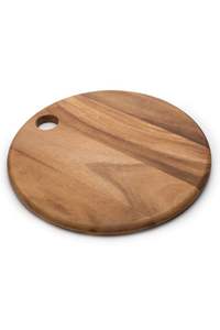 Plato de Madera para Pizza y Carne |   Plato Redondo de Madera Natural Sólida para Comida |   Uso en Comedor y Servicio - Product Image 4