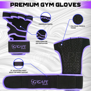 Unisex Cross Fit Neoprene Half Finger Gloves Custom Design Comfortable Gym Sports Anti Slip Grip Training - Product Image 3