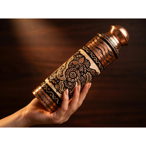 Nueva Botella de Cobre con Acabado Brillante de Primera Calidad, Fabricante Tradicional de Botellas de Cobre Indias, Botella de Cobre para Yoga y Fitness - Product Image 4