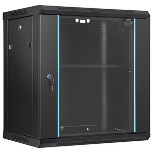 Armadio di Rete a Parete 12U con Contenitore Sicuro per Rack Profondità 15.5 Pollici, Supporta 200 Libbre, Porta in Vetro Bloccabile - Product Image 1
