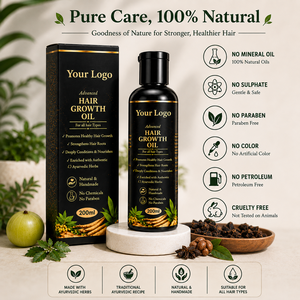 Aceite Avanzado para el Crecimiento del Cabello |   Aceite Nutritivo Ayurvédico a Base de Hierbas para Cabello y Cuero Cabelludo |   Cuidado para la Caída del Cabello |   Marca Privada OEM Venta al por Mayor - Product Image 2