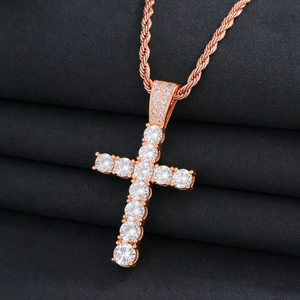 Colgante Iced Out personalizado con diseño de cruz, amuleto religioso, joyería cristiana, colgante chapado en oro de plata 925 para hombre - Product Image 6