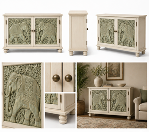 High on Demand <b>Rustic</b> Elephant Pattern Wooden Storage <b>Cabinet</b> for Living Room Bedroom Available at Factory Price - Product Image 6