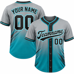 Maillot de baseball unisexe à rayures fines, impression sublimée, 100 % polyester, manches courtes, évacuation de l'humidité, coupe classique pour adulte - Product Image 1