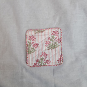 Eco Friendly Cotton Block Printing Fabric Tea Coaster Set With Cotton Quilted Mats Tea Table Linen Tea Coffee <b>Square</b> Coaster Set - Product Image 2