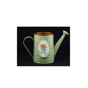 Arrosoir rustique en métal avec impression artistique en émail, pièce décorative, outil de jardinage fonctionnel pour les espaces domestiques - Product Image 3