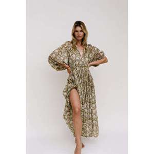 <b>Boho</b> Maxi <b>Dress</b> Women Floral hand Print Short Sleeve V Neck Loose Casual <b>Summer</b> Beach Holiday <b>Dress</b> - Product Image 4